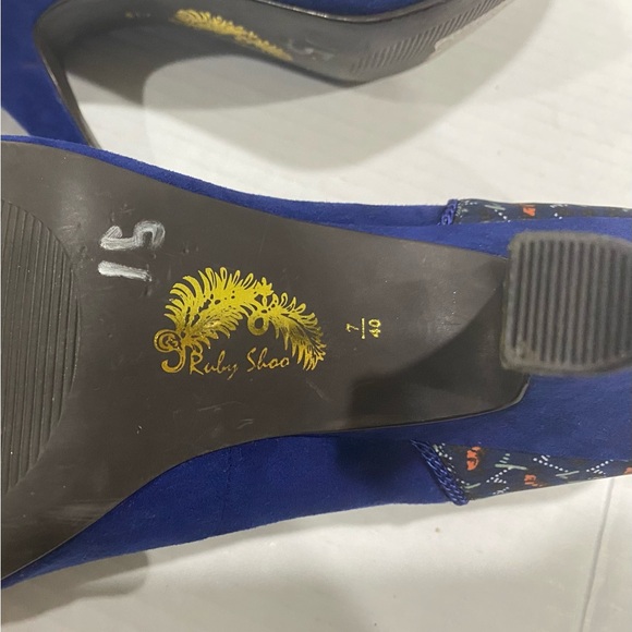 Ruby Shoo Vintage Blue High Heels Size 7/40 PLEASE NOTE like US 8-9 NOT A 7 - Picture 4 of 6